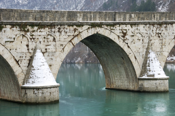 The Drina River, Visegrad, in better times. 