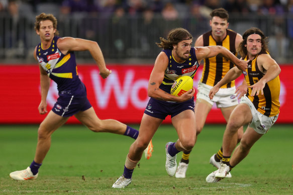 Luke Jackson in action during round eight. 