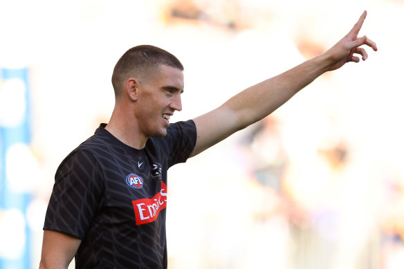 Darcy Cameron shoulders the ruck duties for the Pies.