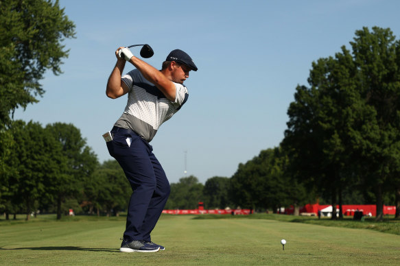 Bryson DeChambeau loads up his swing in 2020, the year he won the US Open.