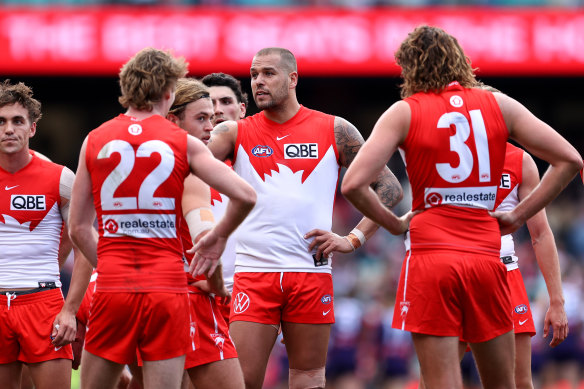 Lance Franklin has played in one of the Swans’ three wins this season, and five of their six losses.