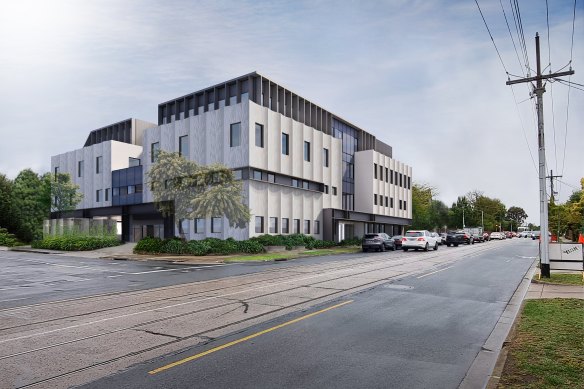 A render of the Adeney Private Hospital, on the corner of Adeney Avenue and Cotham Road in Kew.