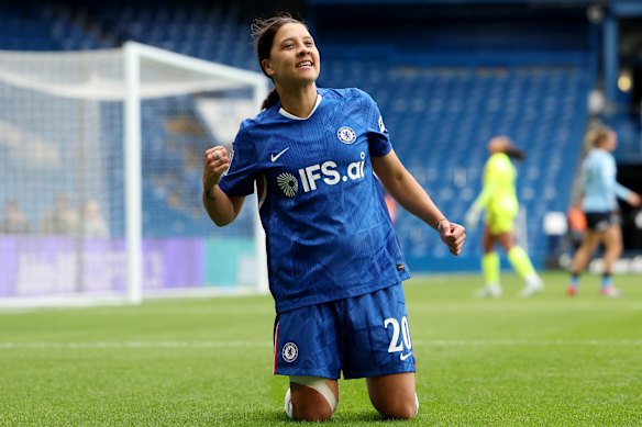 Sam Kerr recently became Chelsea’s all-time leading league scorer with 64 WSL goals.