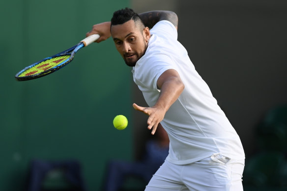 Nick Kyrgios is through to the third round at Wimbledon.