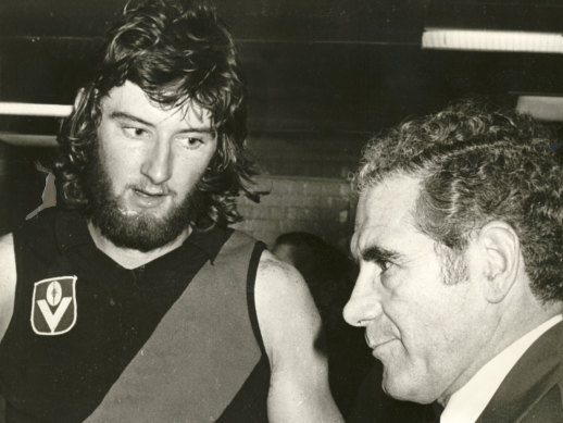 Bill Stephen coaches Essendon with young Ruckmann star Simon Madden.