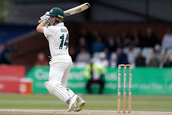 Marcus Harris finished the day unbeaten on 52.