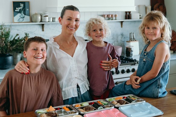 Boob to Food founder Luka McCabe with her three children. A nutrition consultant, she has authored cookbooks Milk to Meals and Toddler to Table.