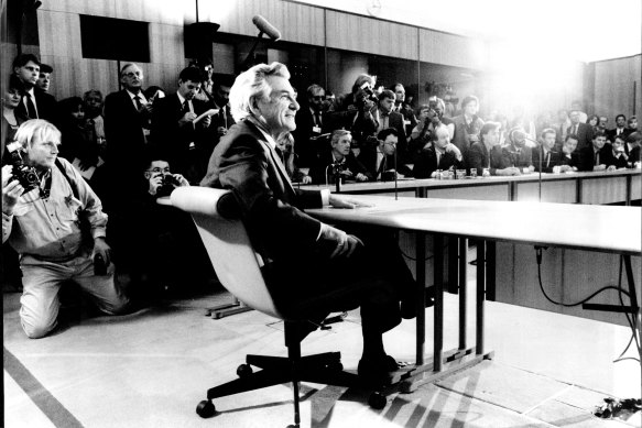 Bob Hawke after defeating Keating in the June 3 ballot.