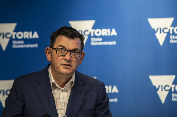 Daniel Andrews announces a snap shutdown on February 12.