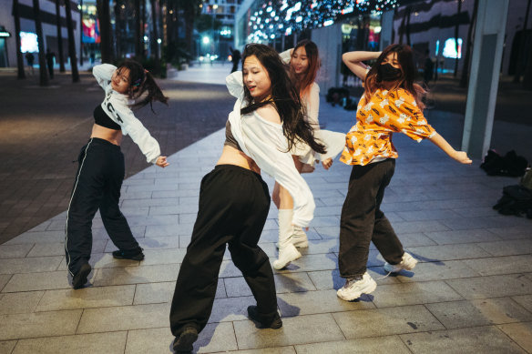 K-pop, or Korean pop, is a hugely-popular at the alley. The dance-driven genre of music attracts Ella Gao, Kristy Liu, Shlena Chen and Vivian Yang to perform regularly on the street. 