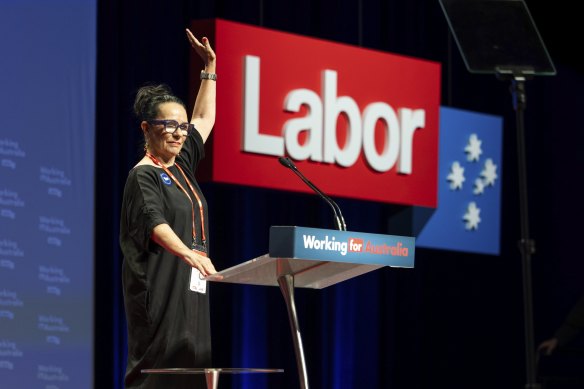 Linda Burney at Labor’s national conference.