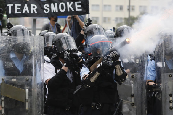 Denise Ho was among protesters who were tear gassed by Hong Kong police outside government headquarters on June 12.