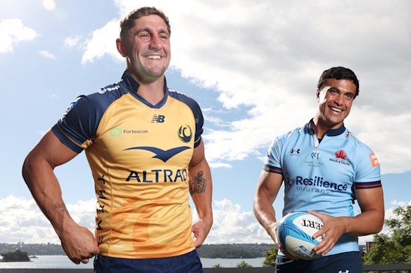 Former NRL stars turned rugby converts Zac Lomax and Joseph-Aukuso Suaalii.