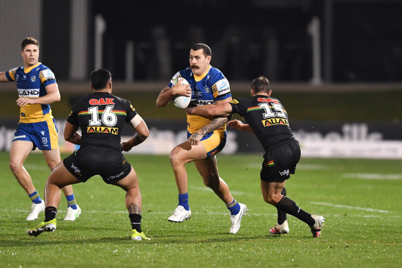 No fear ... Parramatta prop Reagan Campbell-Gillard.