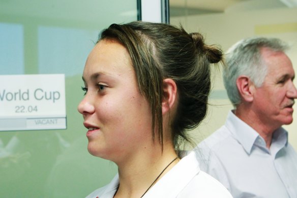 Blast from the past: Then-Matildas coach Tom Sermanni in 2011 with a 16-year-old Caitlin Foord.