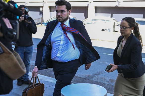 Bruce Lehrmann arriving at court on Friday morning. He has pleaded not guilty.