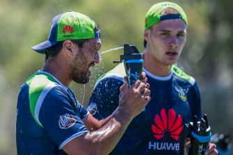 The Canberra Raiders train in the summer heat. The Climate Council says climate change threatens the viability of some sports as they are currently played.
