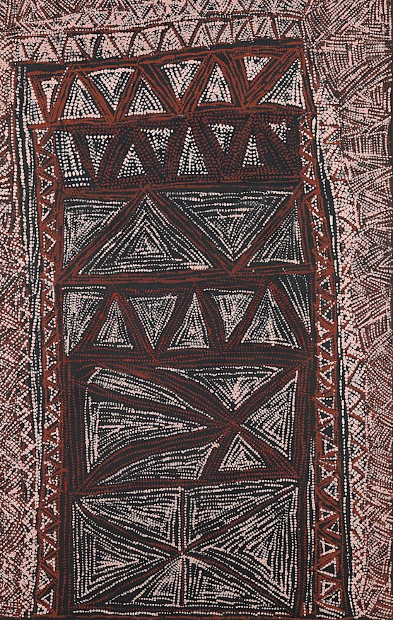 Cornelia Tipuamantumirri, Jilamara design, 2013, (detail) earth pigments on canvas, NGV. 