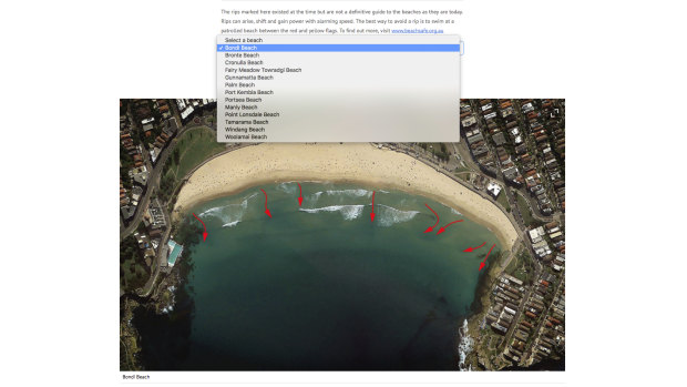 Satellite images are tagged with the positions of rips in the explainer.    
