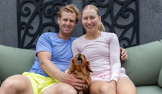 Married tennis players Daria and Luke Saville, with their dog Tofu, have shared their egg freezing journey as they dream of starting a family.
