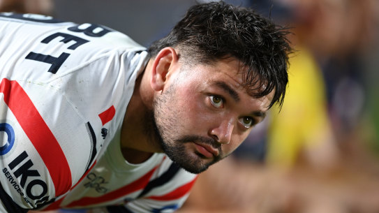 Brandon Smith playing for the Roosters against Manly