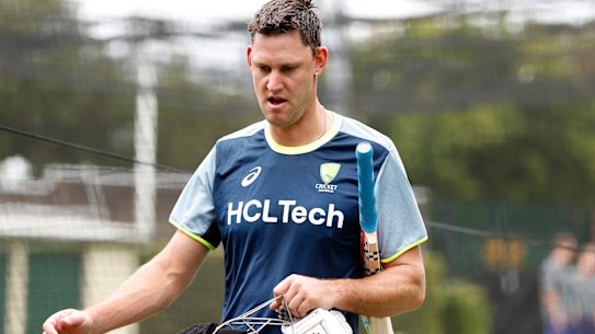 Beau Webster at the SCG nets on Wednesday. 
