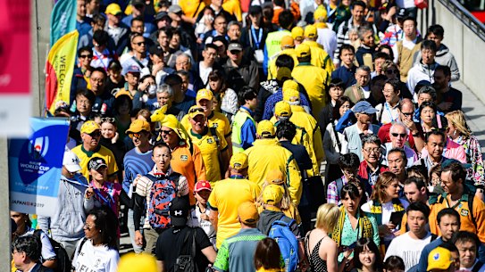 Thousands of Australian rugby supporters could be affected by a typhoon in Japan this weekend.  