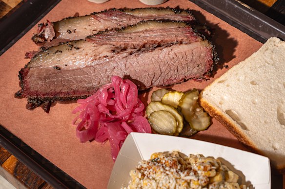 Brisket is smoked for up to 18 hours at Il Texas Barbecue.