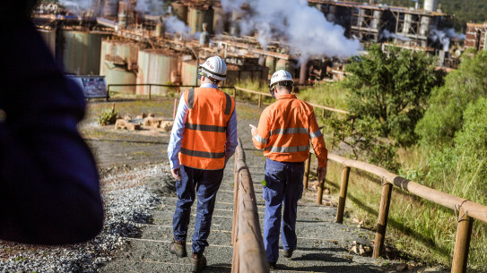 Rio Tinto’s Yarwun alumina refinery near Gladstone, where Climate Change and Energy Minister announced the government’s proposed shakeup to climate policy on Tuesday. 