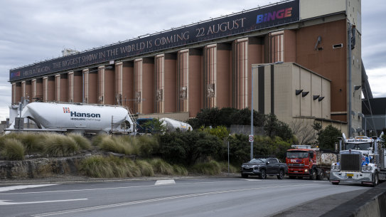 The silos were painted to mimic Grecian columns in the lead-up to the Sydney 
Olympics.