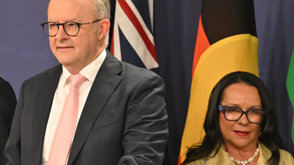 Prime Minister Anthony Albanese with the retiring Brendan O’Connor (left) and Linda Burney.
