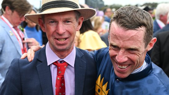 Mates and group one winners Thomas Carberry and John Allen.