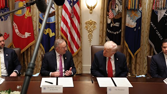 Prime Minister Anthony Albanese meeting with US President Donald Trump in October.