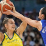 Isobel Borlase in the thick of it for the Opals.