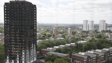 The burnt-out shell of the Grenfell Tower apartment building in London, following a fire that left more than 80 people dead.