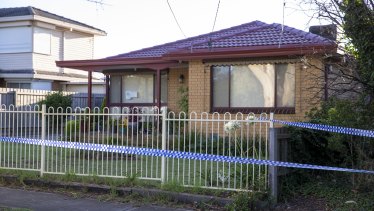The house in Tullamarine on Friday morning.