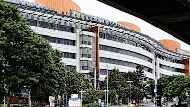The man was in a serious condition at the Princess Alexandra Hospital.