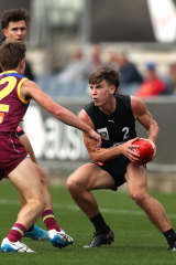 Paddy Dow in action during the VFL clash with the Lions.