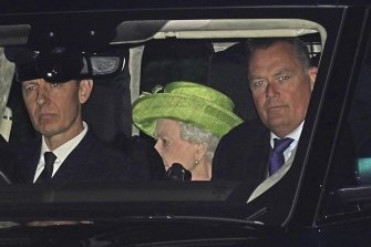 Queen Elizabeth II leaves Windsor Great Park in Berkshire, England on  Sunday.
