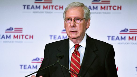 Senate Majority Leader Mitch McConnell awaits the final results. 