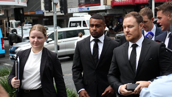 Broncos star Ezra Mam arrives at Brisbane Magistrates Court on December 16 to learn his fate.