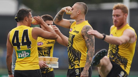Caged Tigers: AFL clubs will have their work cut out in trying to maintain their players' match-fitness during the lockdown.