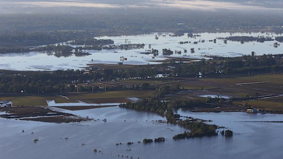 Floodwaters along the Hawkesbury River in the Richmond and Windsor region of NSW in March, 2021.