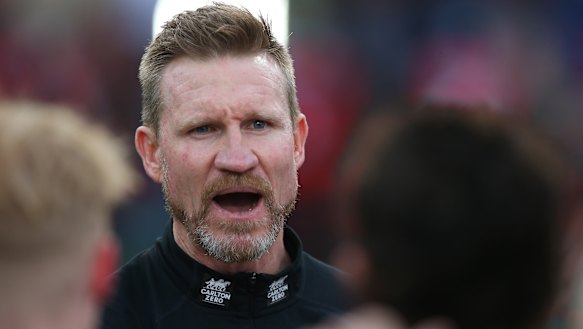 Nathan Buckley, pictured in his last season as Collingwood senior coach.