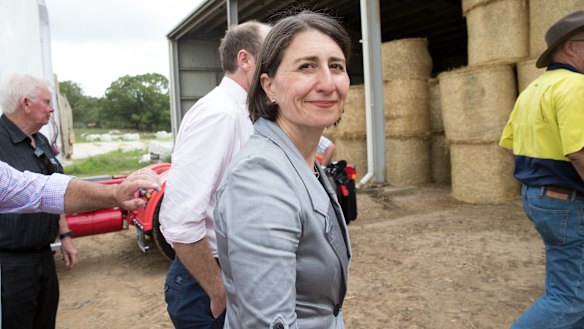 Gladys Berejiklian campaigning in Lismore on Wednesday.