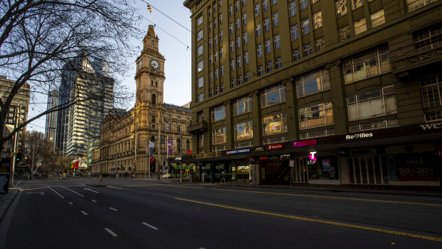 Melbourne CBD was empty during lockdown, contributing to people moving away to find work.