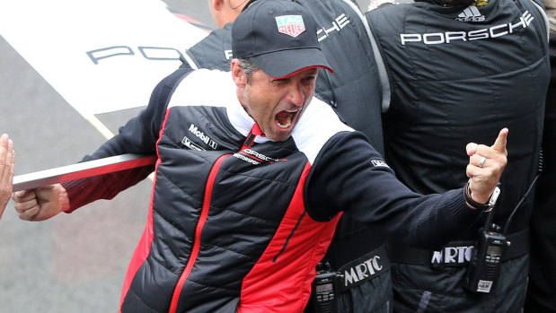 Star appeal: Dempsey Proton Racing team manager and actor Patrick Dempsey after Matt Campbell's win at Le Mans.