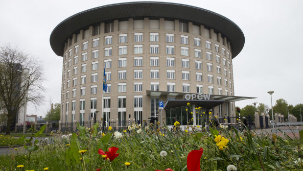 Headquarters of the Organisation for the Prohibition of Chemical Weapons, OPCW, in The Hague, Netherlands.
