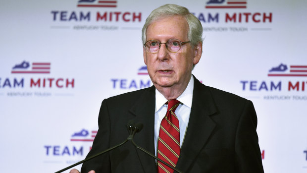 Senate Majority Leader Mitch McConnell awaits the final results. 