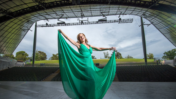 'You get goosebumps out there': Rhonda Burchmore at the Sidney Myer Music Bowl. 